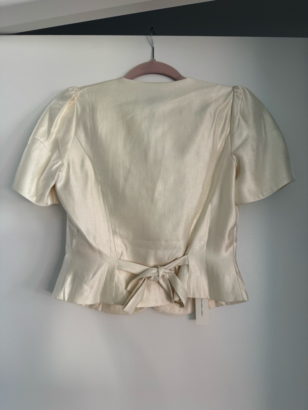 Reformation Mika Two Piece, Cream Mini Skirt - Neutral Satin Finish - Picture 8 of 12